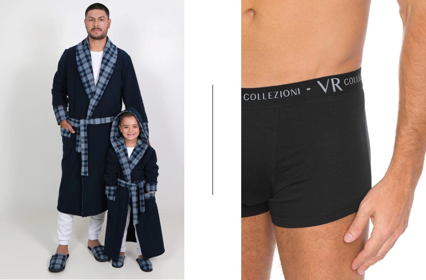 Esquerda: Pijamas da D´Marju Sleepwear | Direita: Expositor Diversitá 