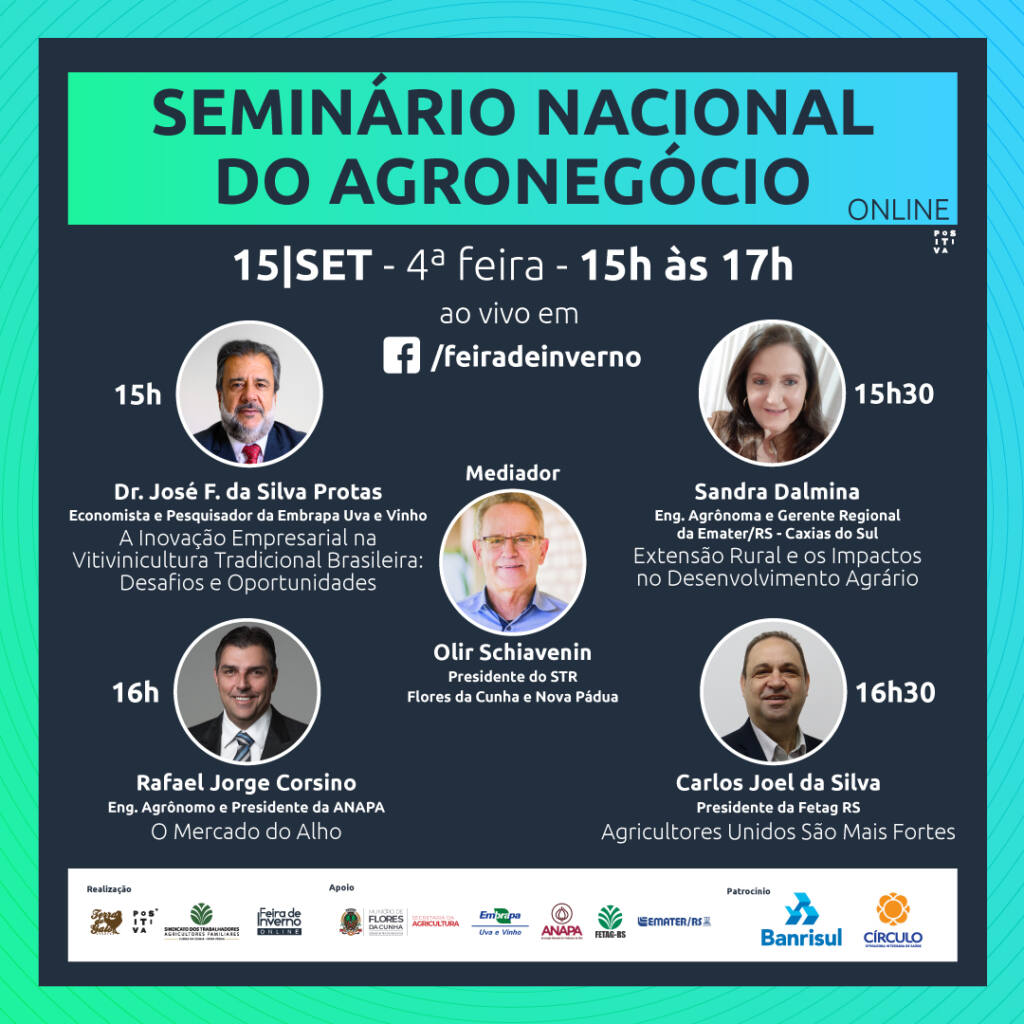 Programa do seminário acontecerá das 15 às 17h