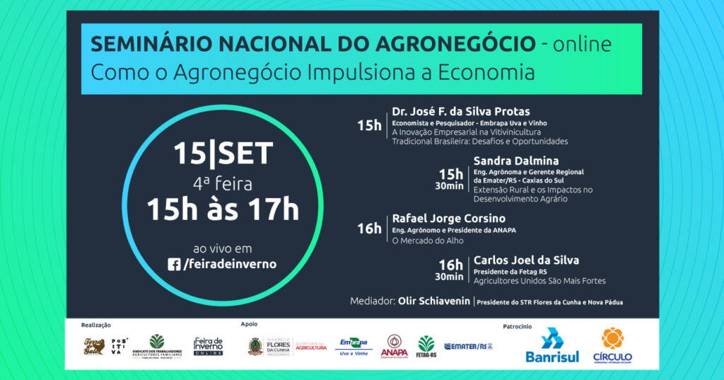 Feira de Inverno realiza seminário online sobre o agronegócio