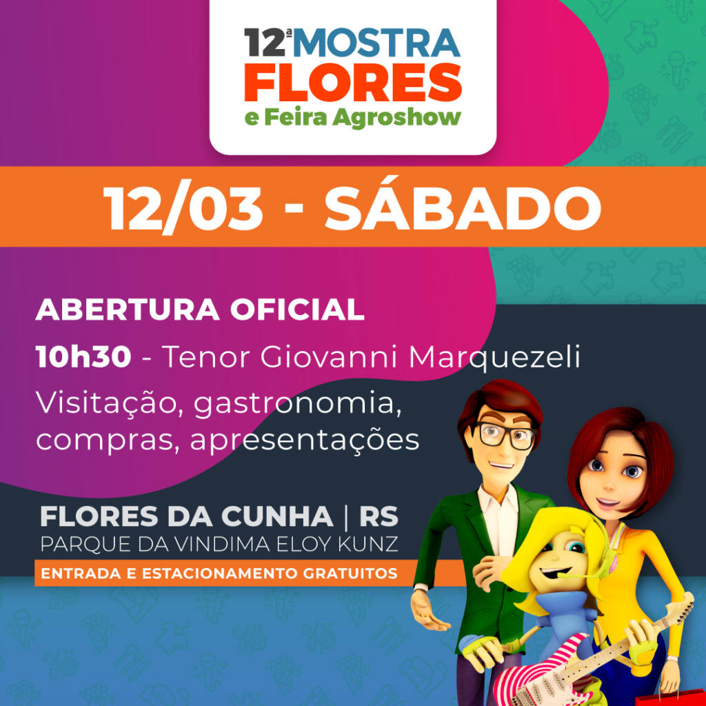 No Sábado dia 12 acontece a Abertura Oficial da Mostra Flor