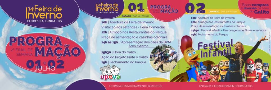 Confira a programação incrível do segundo final de semana da 34ª Feira de Inverno, com o Festival Infantil