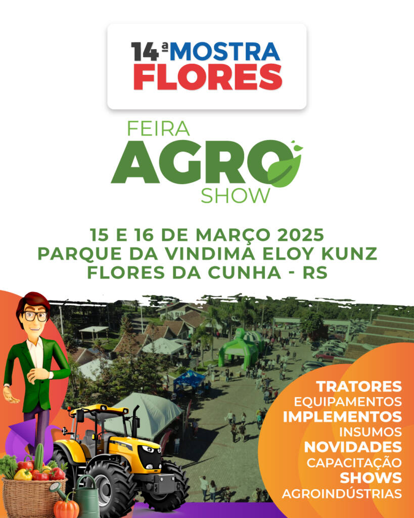 
Participe da programação da Feira Agroshow da 14ª Mostra Flores